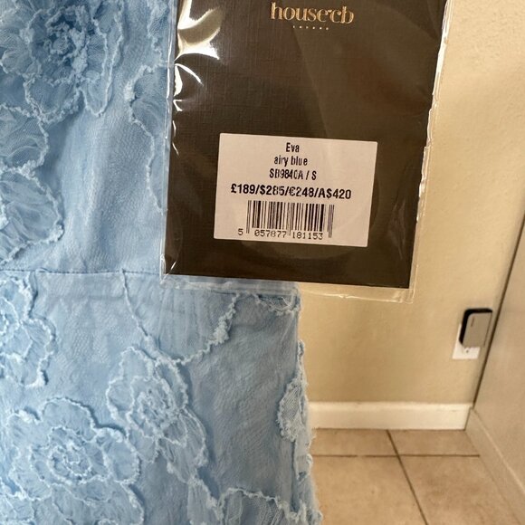 House Of Cb Eva Maxi Dress TUSCAN BLUE EMBROIDERED FLORAL MAXI DRESS NWT size S - Picture 11 of 12